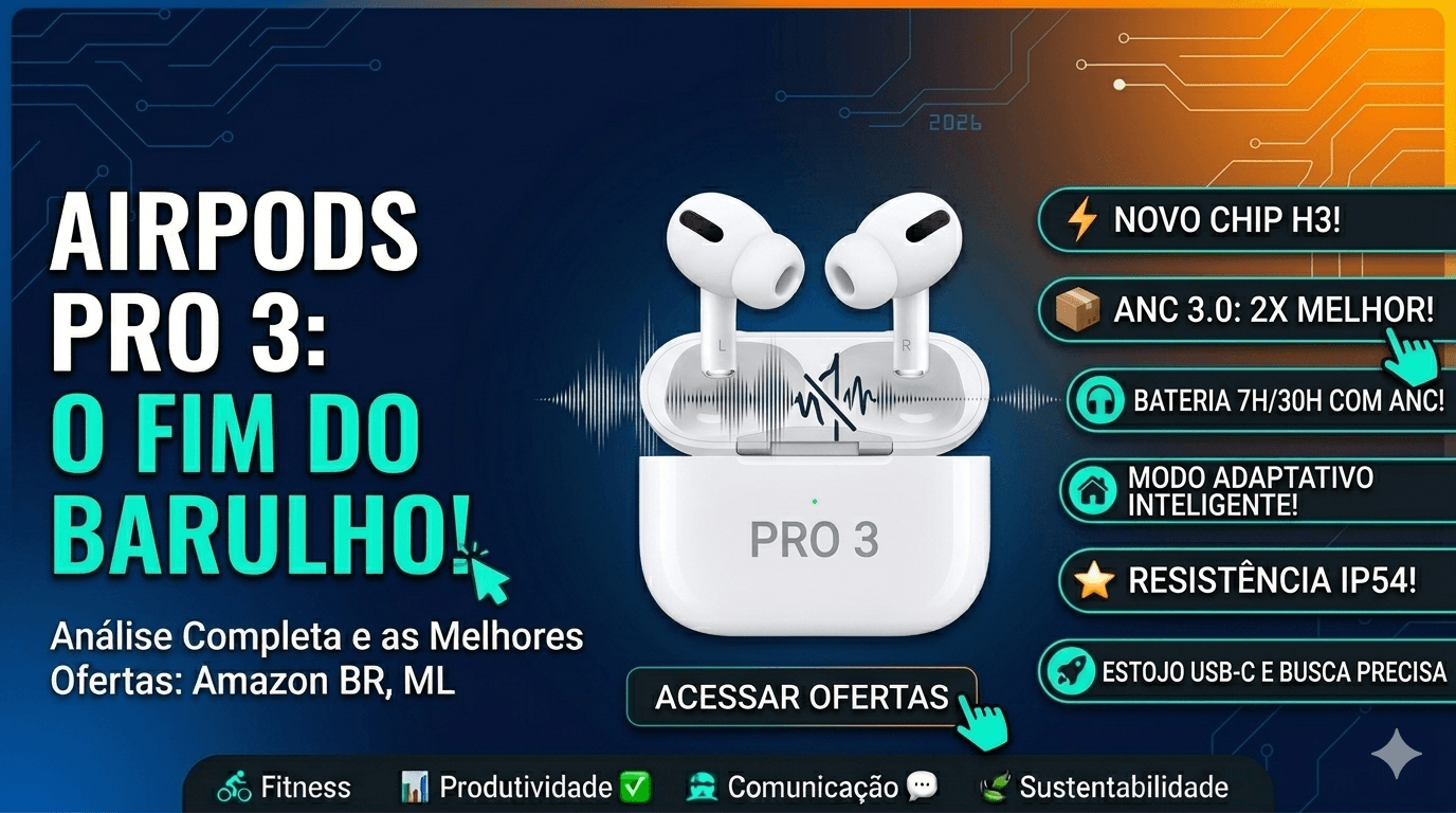 AirPods Pro 3 Review: Chip H3, Cancelamento de Ruído Sobrenatural e Monitoramento de Saúde Auditiva