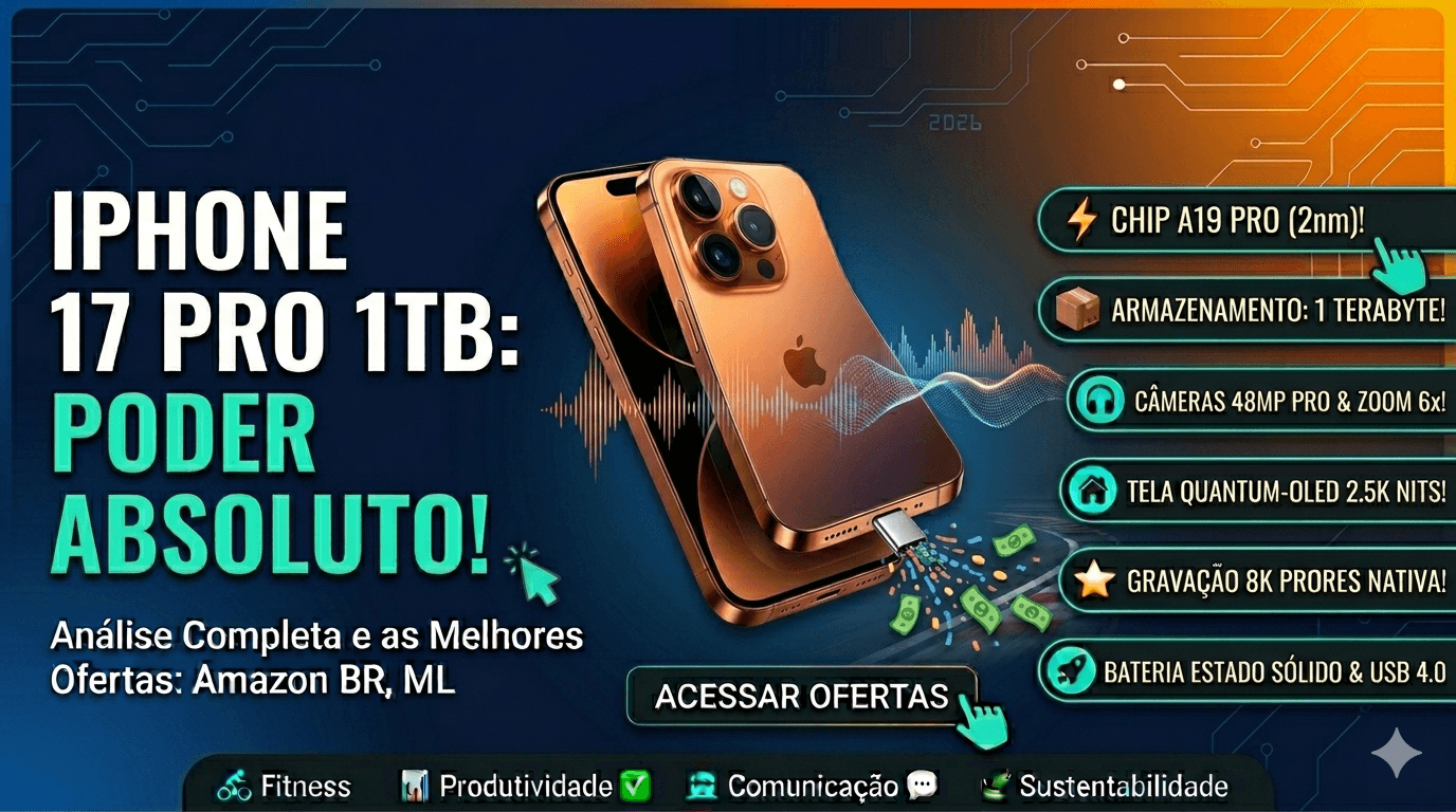 iPhone 17 Pro 1TB Review: Chip A19 Pro, ProRes Log e o Estúdio Cinematográfico que Cabe no Bolso