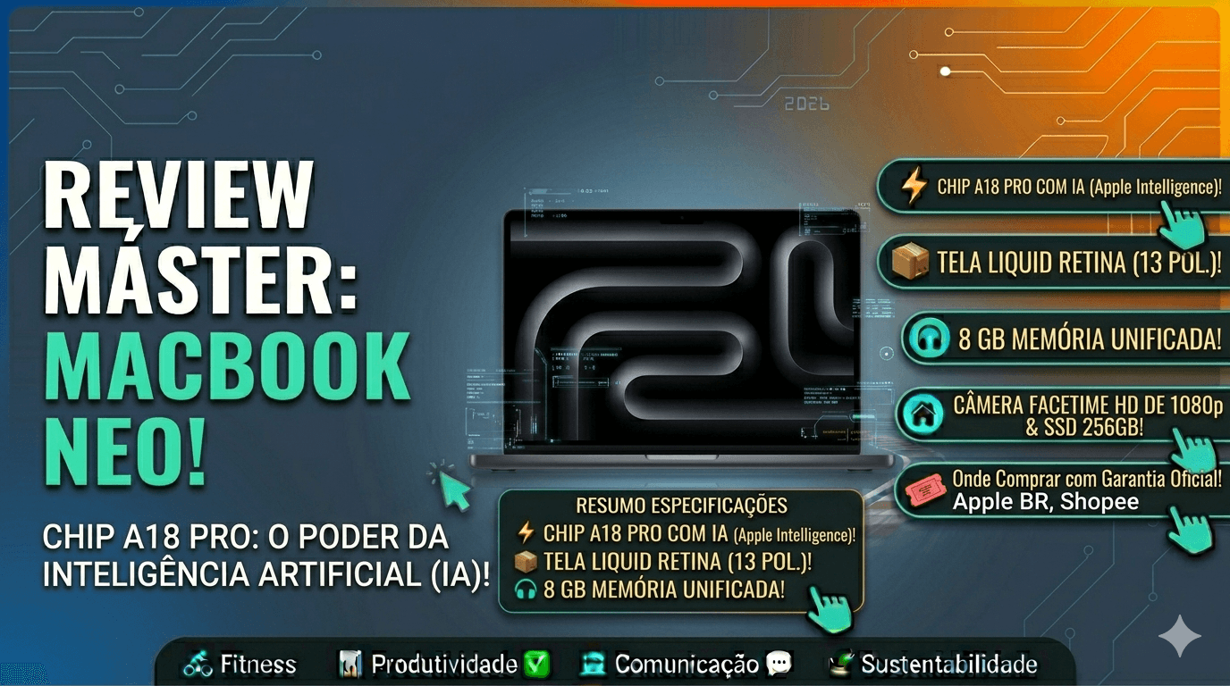 MacBook Neo 2026 Review: Chip A18 Pro, Apple Intelligence e o Notebook Mais Avançado da Apple