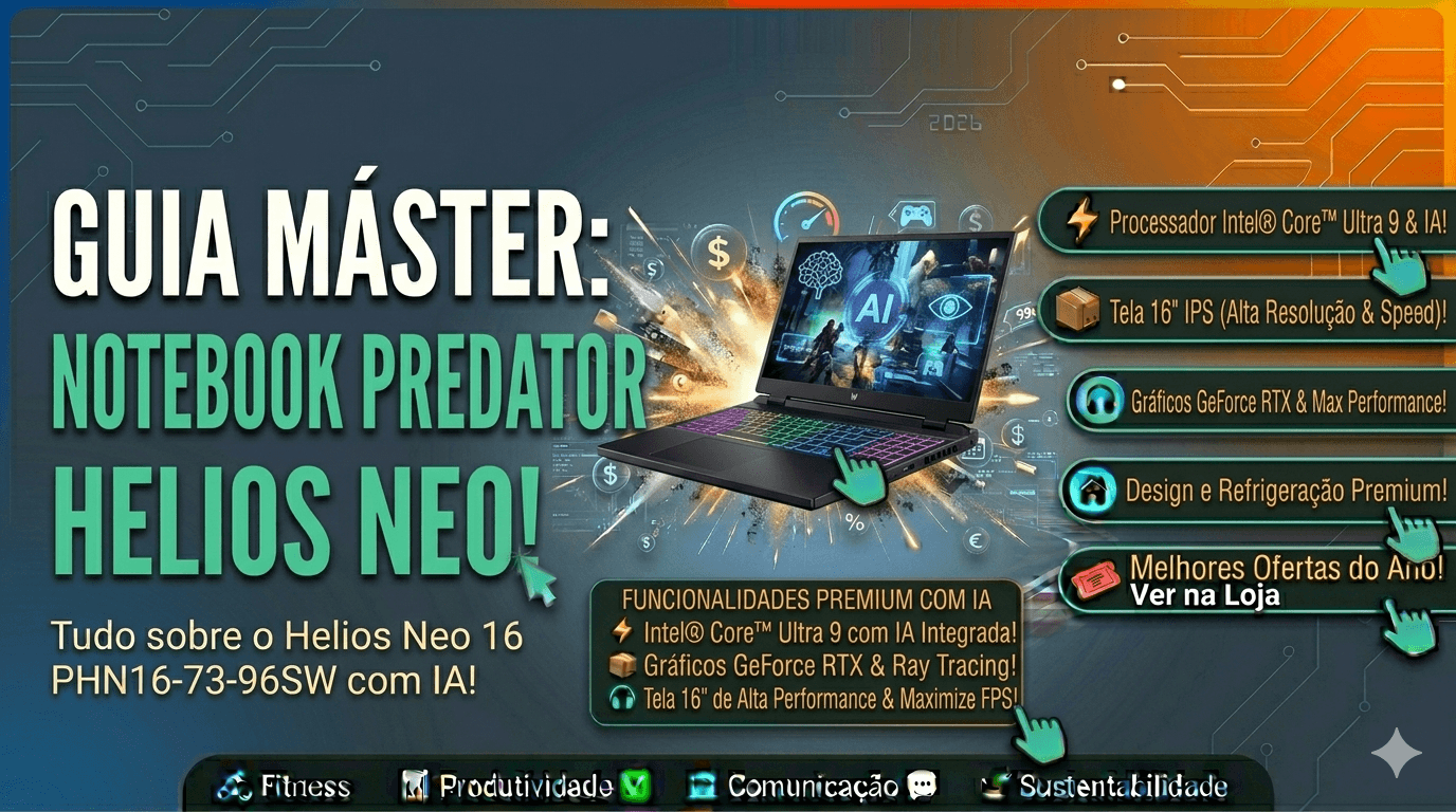 Notebook Gamer Predator Helios Neo 16 PHN16-73-96SW Vale a Pena? Análise Completa com RTX 5070 e Intel Core Ultra 9 