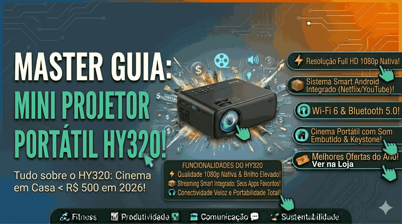 Cinema em Casa por Menos de R$ 500? Testamos o Mini Projetor Portátil HY320 (Sucesso na Shopee e Amazon) em 2026